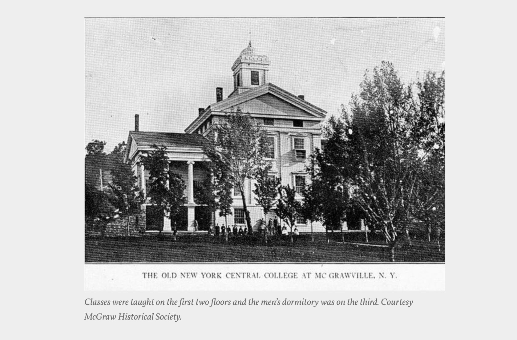 The Old New York Central College at McGrawville, New York
